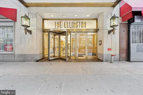 a view of an entrance of the building