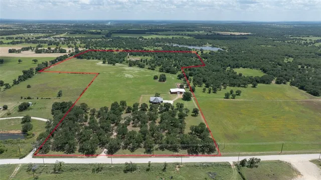 a view of a lake with a city