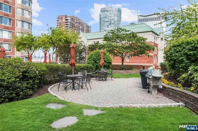 a view of a bench in a yard