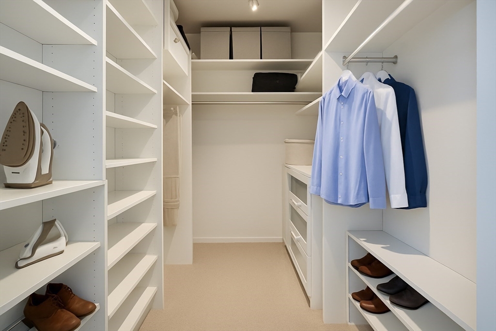 151 Tremont Street, Unit 24U Boston, MA 02111 - Photo 13 of 29 a view of walk in closet with clothes and shoes