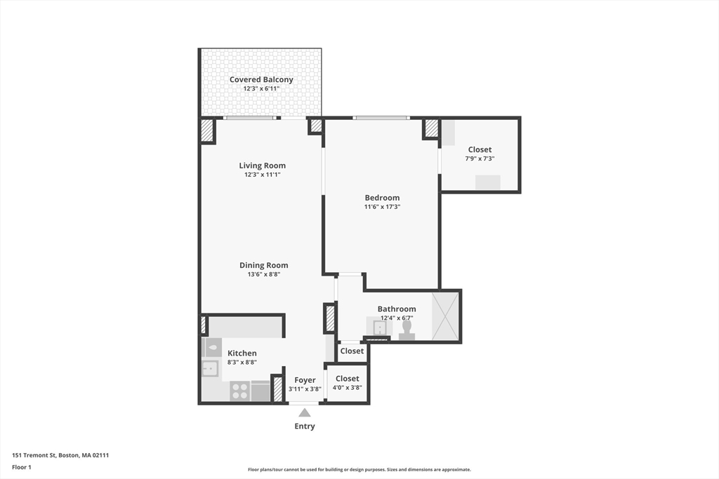 151 Tremont Street, Unit 24U Boston, MA 02111 - Photo 29 of 29 a picture of a floor plan