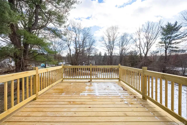 a view of yard covered with snow in outdoor space