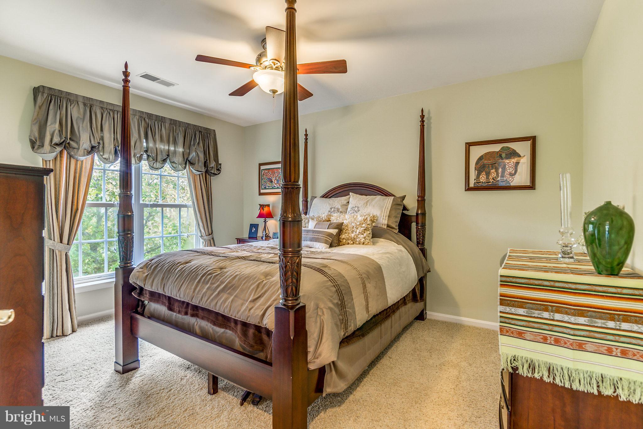 24806 Prairie Grass Drive Aldie, VA 20105 - Photo 19 of 30 a bedroom with a large bed and a chandelier