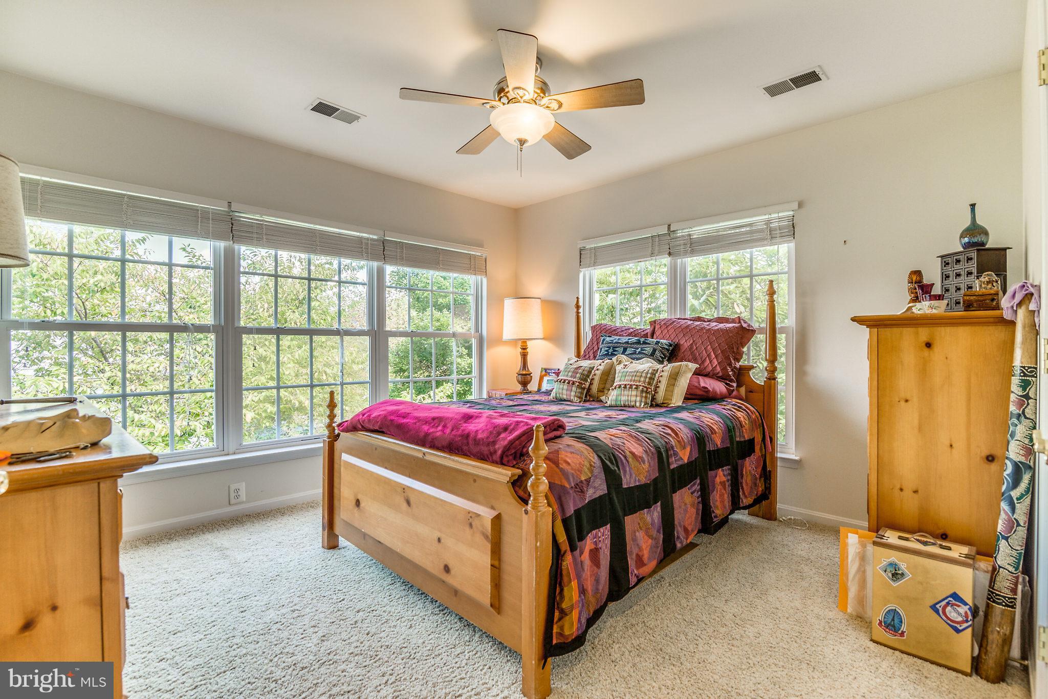 24806 Prairie Grass Drive Aldie, VA 20105 - Photo 21 of 30 a spacious bedroom with a bed and a chandelier