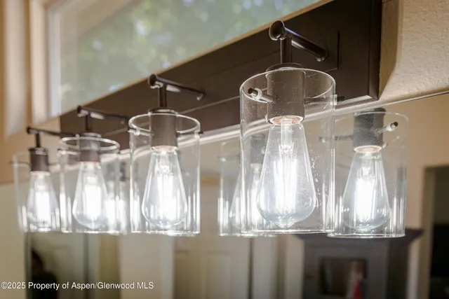 a close view of light fixtures