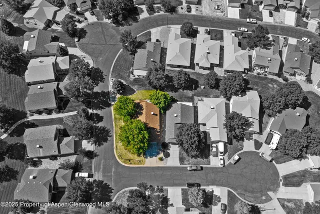 an aerial view of multiple house