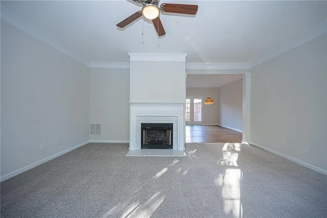 a view of a livingroom with a fireplace