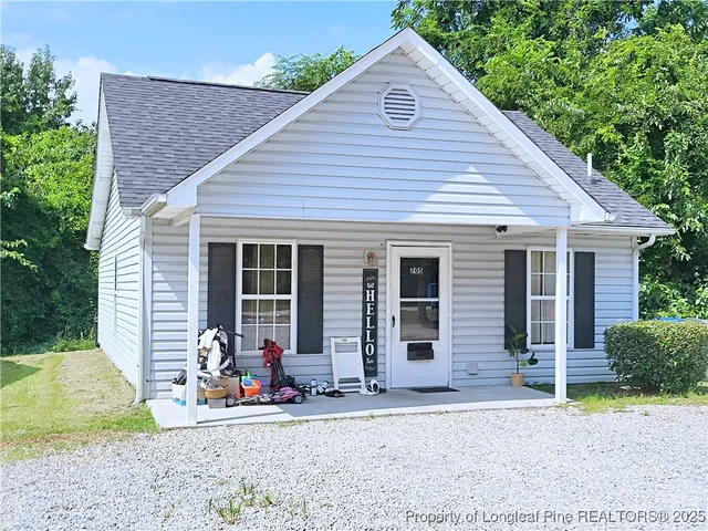 a view of a house with a patio
