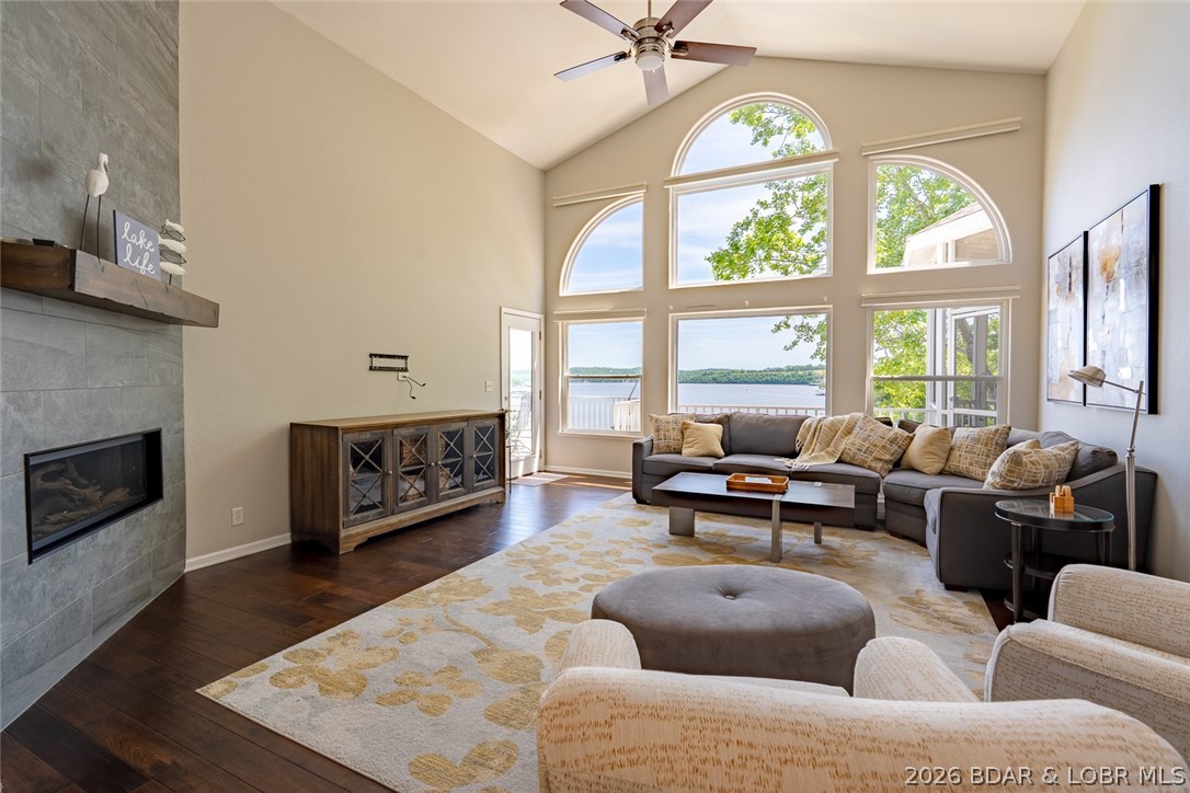 150 Cub Cove Point Camdenton, MO 65020 - Photo 6 of 89 Spacious main level living area has electric fp w/