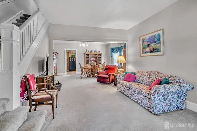 a living room with furniture and a couch