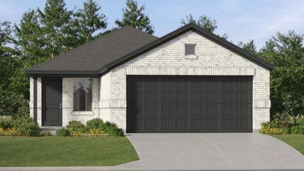 1340 Alfred Street Howe, TX 75459 - Photo 1 of 1 Single-story home featuring a light-colored brick facade, dark roofing, and a prominent two-car garage