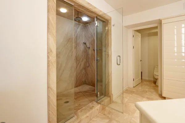 a bathroom with a shower