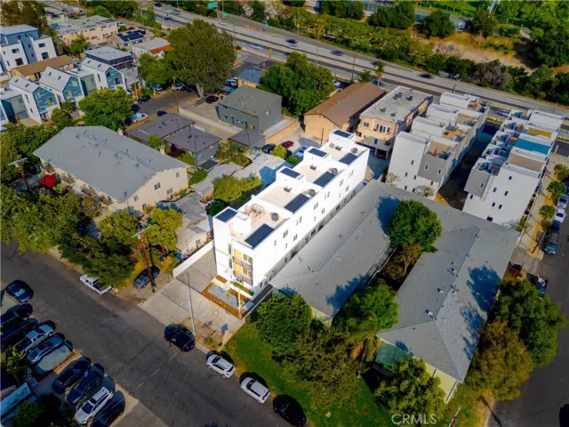 an aerial view of a house