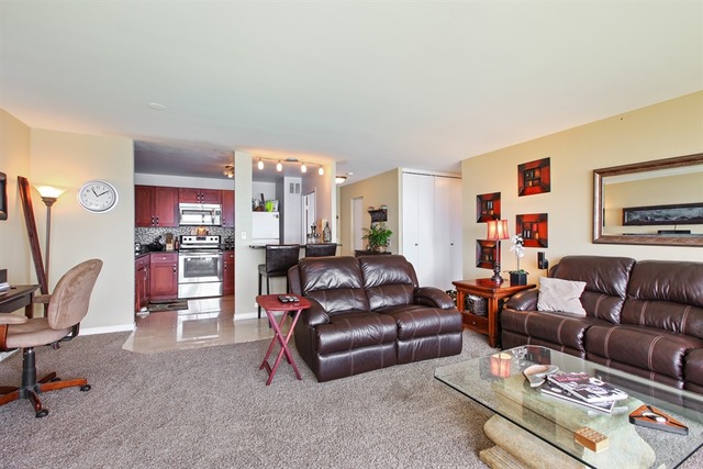 5445 North Sheridan Road, Unit 3904 Chicago, IL 60640 - Photo 5 of 8 a living room with furniture and a flat screen tv