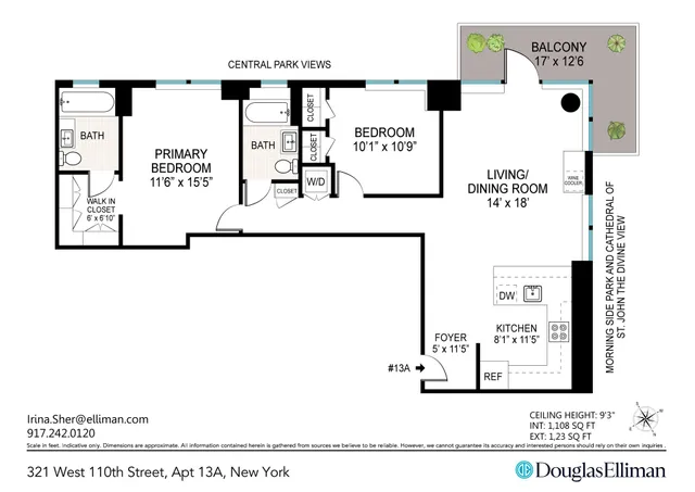 $1,775,000 | 321 West 110th Street, Unit 13A | Harlem