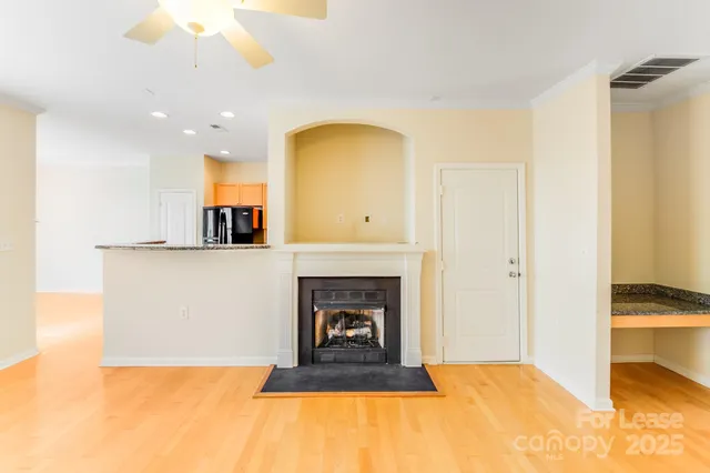a view of a livingroom with a fireplace