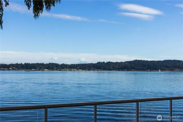 a view of a lake and a mountain