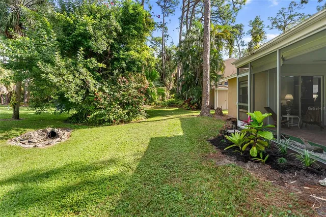 a view of a backyard