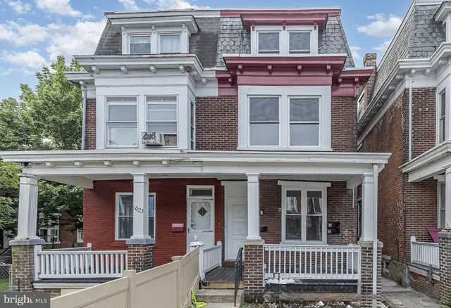 front view of a brick house