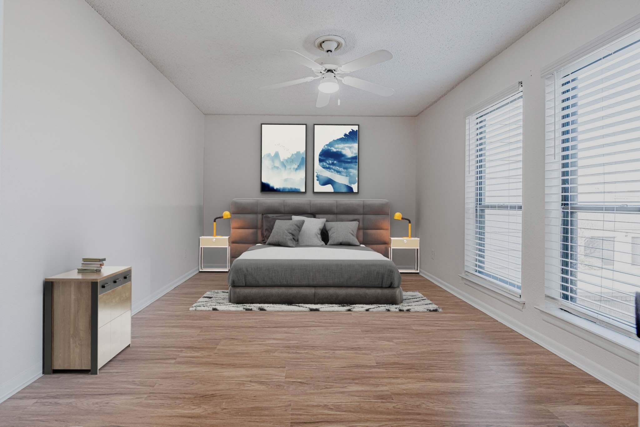 2277 South Kirkwood Road, Unit 4/808 Houston, TX 77077 - Photo 10 of 23 Spacious bedroom featuring abundant natural light, sleek flooring, and modern design, perfect for relaxation and comfort.