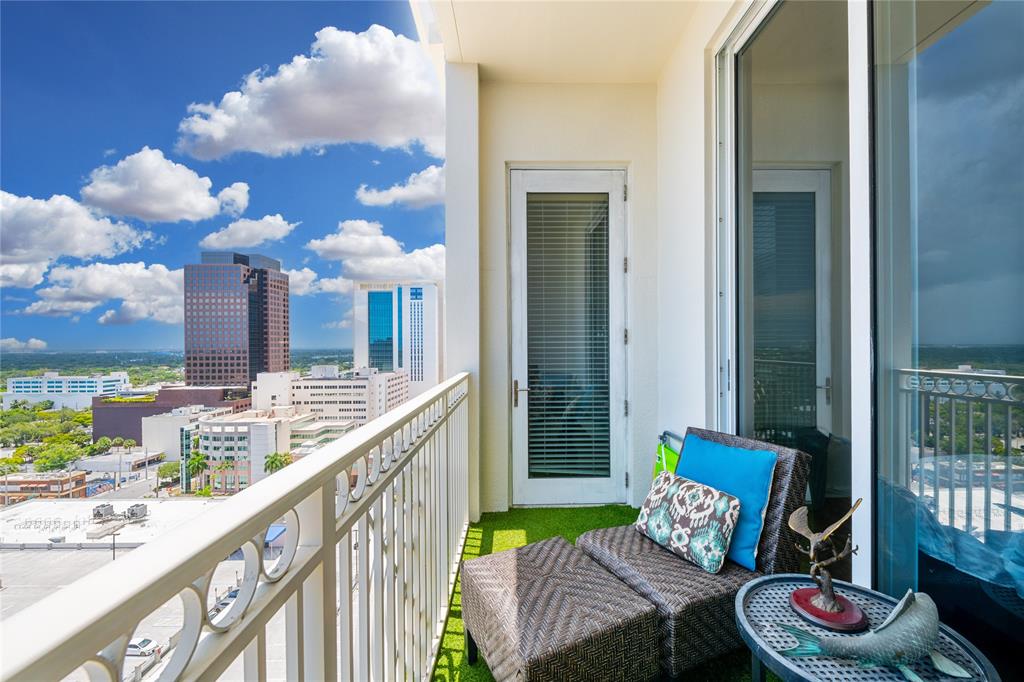 511 Southeast 5th Avenue, Unit 1906 Fort Lauderdale, FL 33301 - Photo 19 of 64 a view of a balcony with furniture and a potted plant