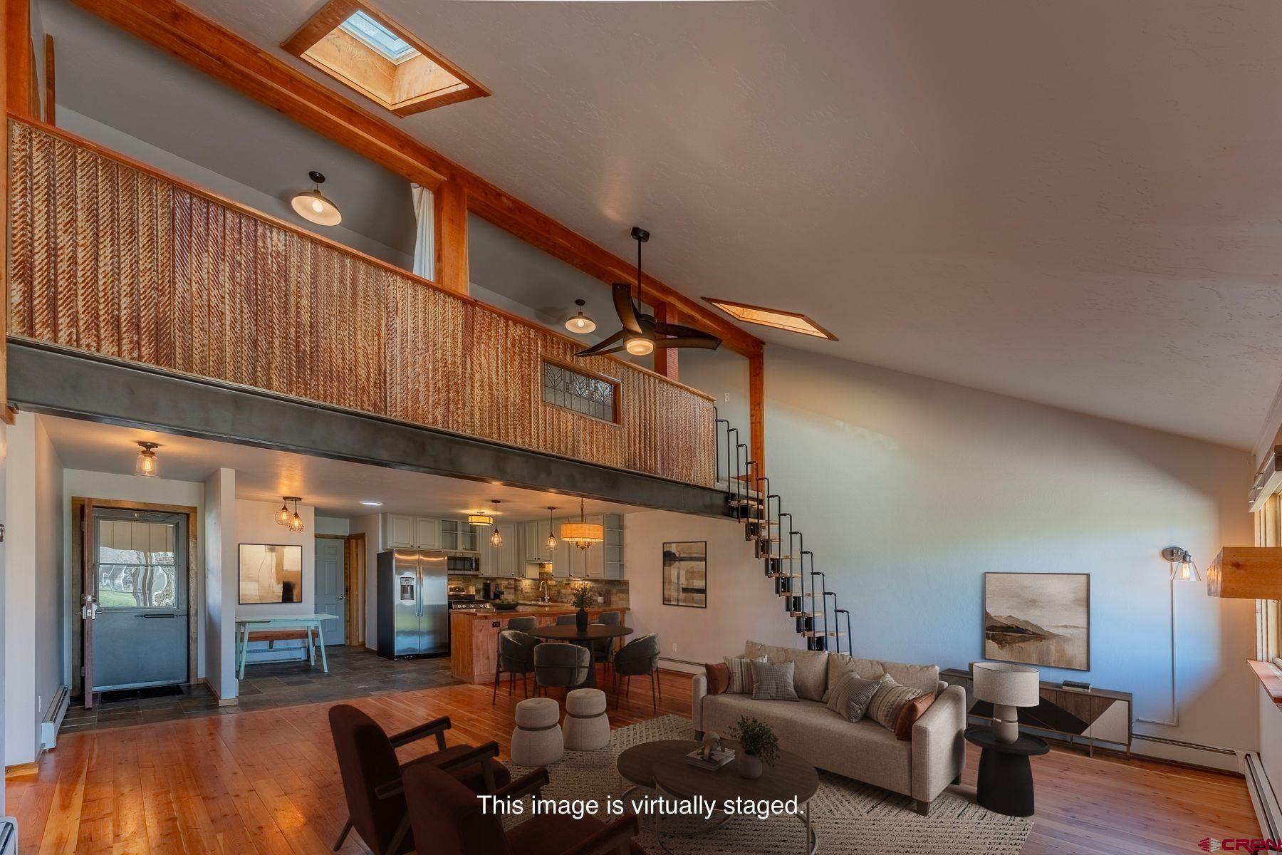 a living room with furniture