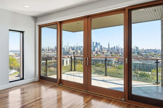 a view of a large window with an outdoor view