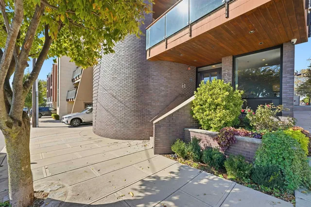 a view of a garden with potted plants