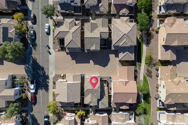 an aerial view of multiple house