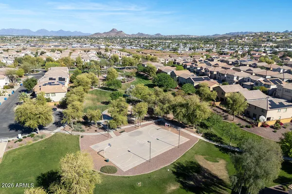 an aerial view of a houses with outdoor space