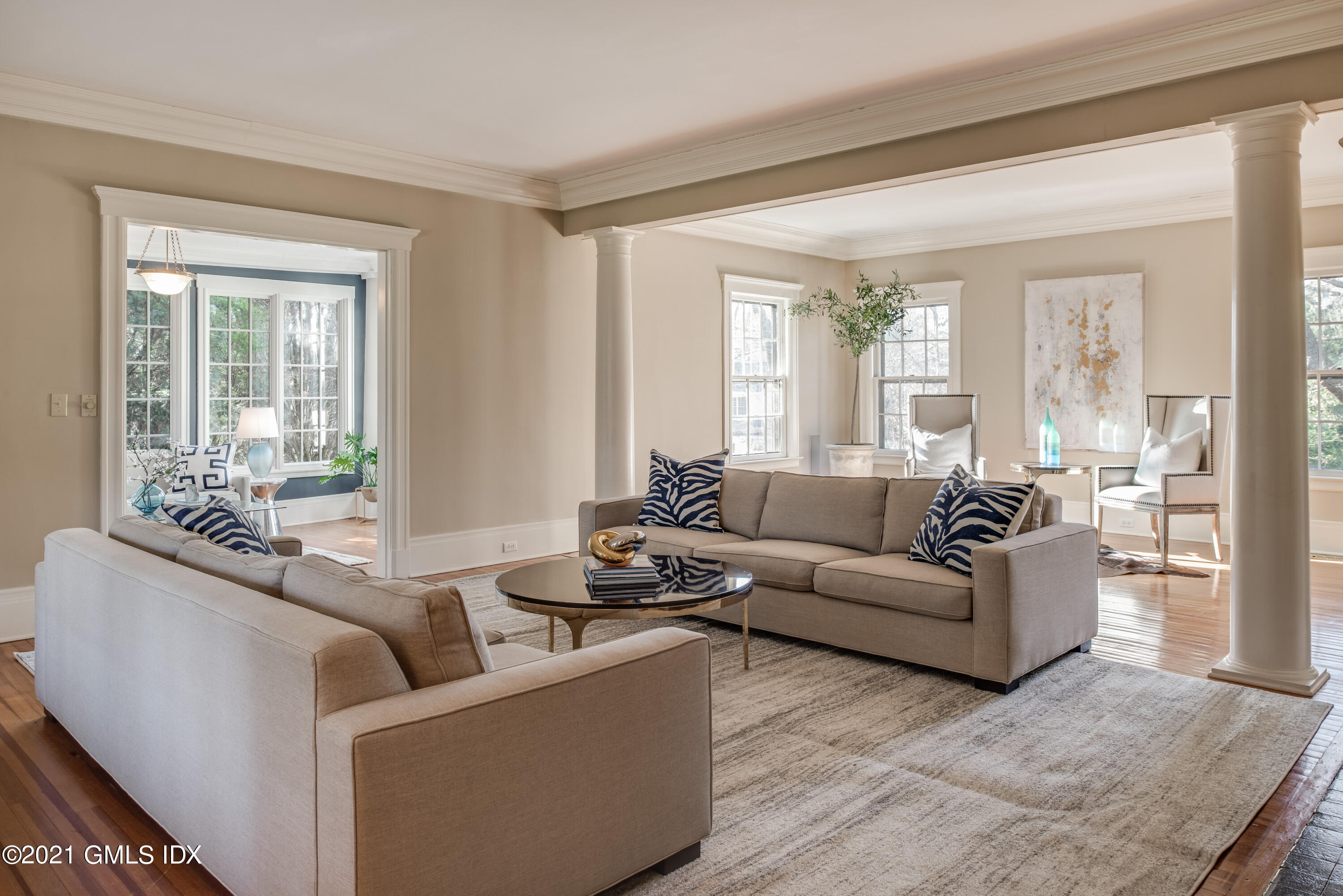 8 Hillside Drive Greenwich, CT 06831 - Photo 4 of 30 a living room with furniture and a large window