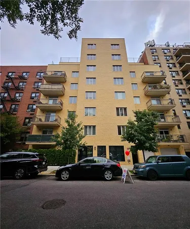a car parked in front of a building