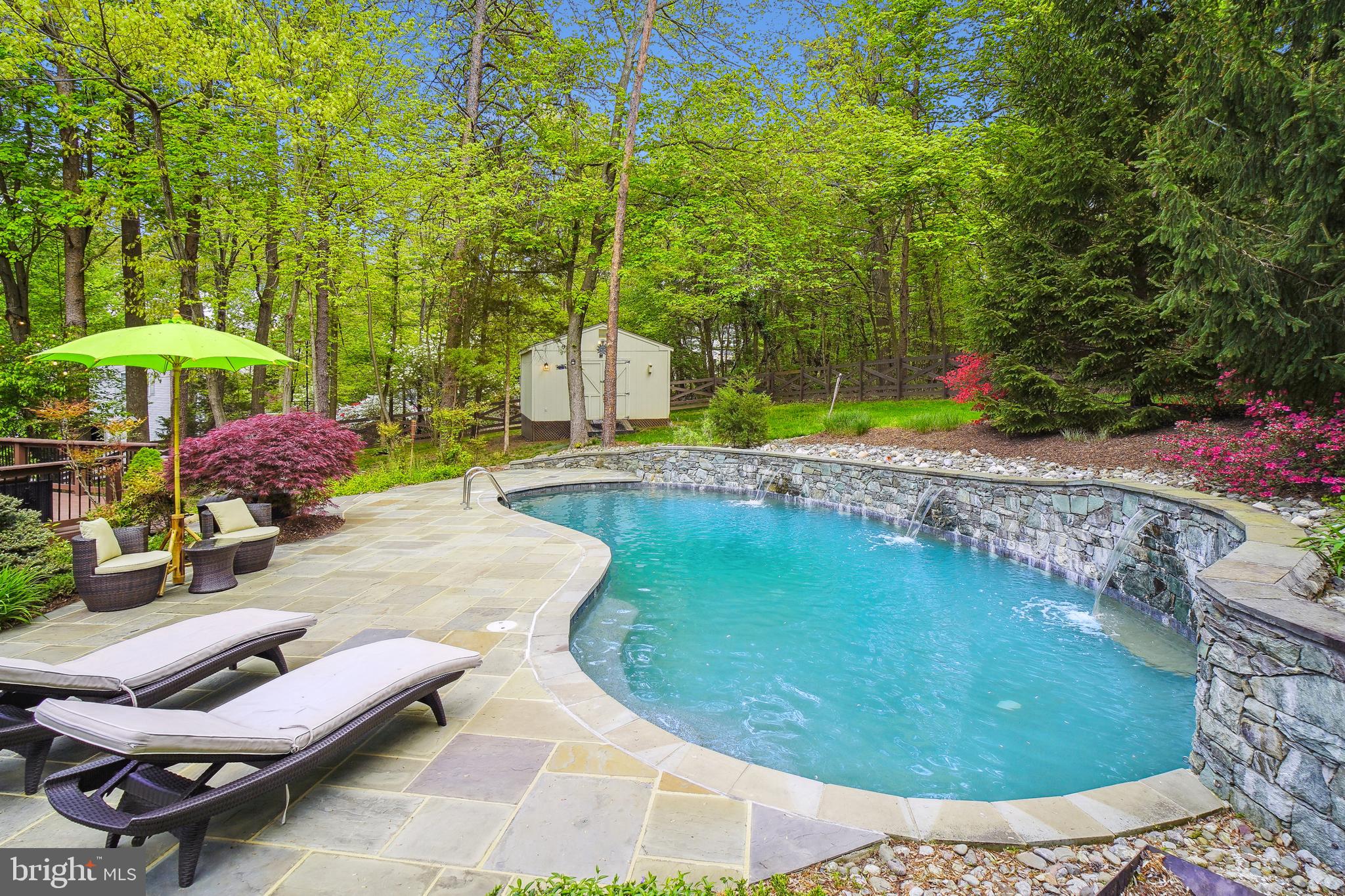 24709 Kings Valley Road Damascus, MD 20872 - Photo 94 of 110 In-ground Heated Salt Water Pool w/ 3 Water Falls