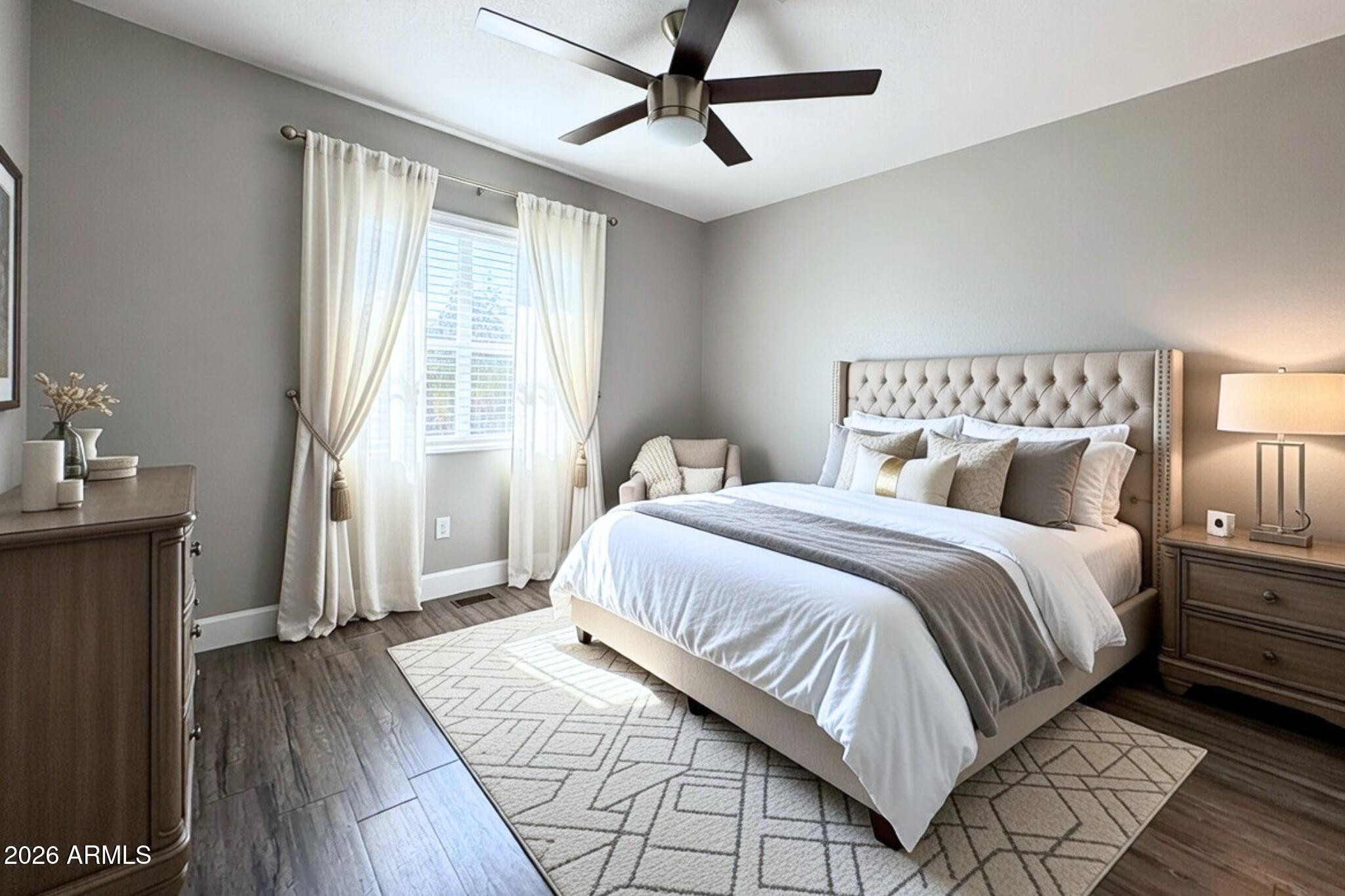 550 West 9th Street, Unit 2 Mesa, AZ 85201 - Photo 10 of 10 a bedroom with a bed and wooden floor
