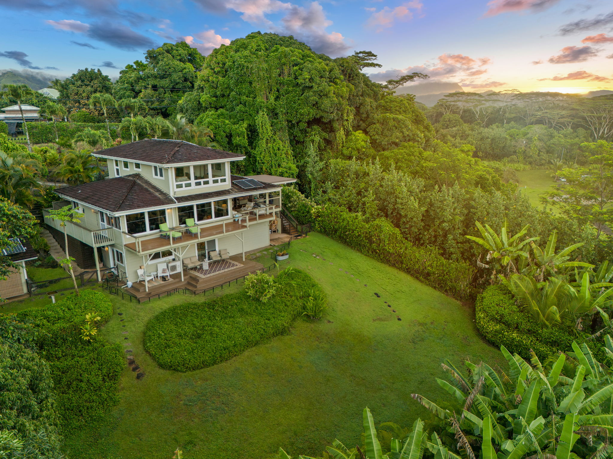 3707 Omao Road Koloa, HI 96756 - Photo 26 of 27 an aerial view of residential houses with outdoor space and trees