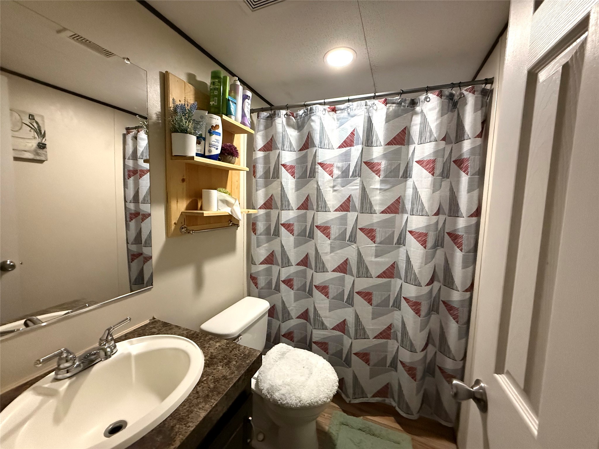 485 County Road 377 Cleveland, TX 77327 - Photo 13 of 16 a bathroom with a sink and a mirror