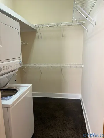 a view of a room with racks on the wall