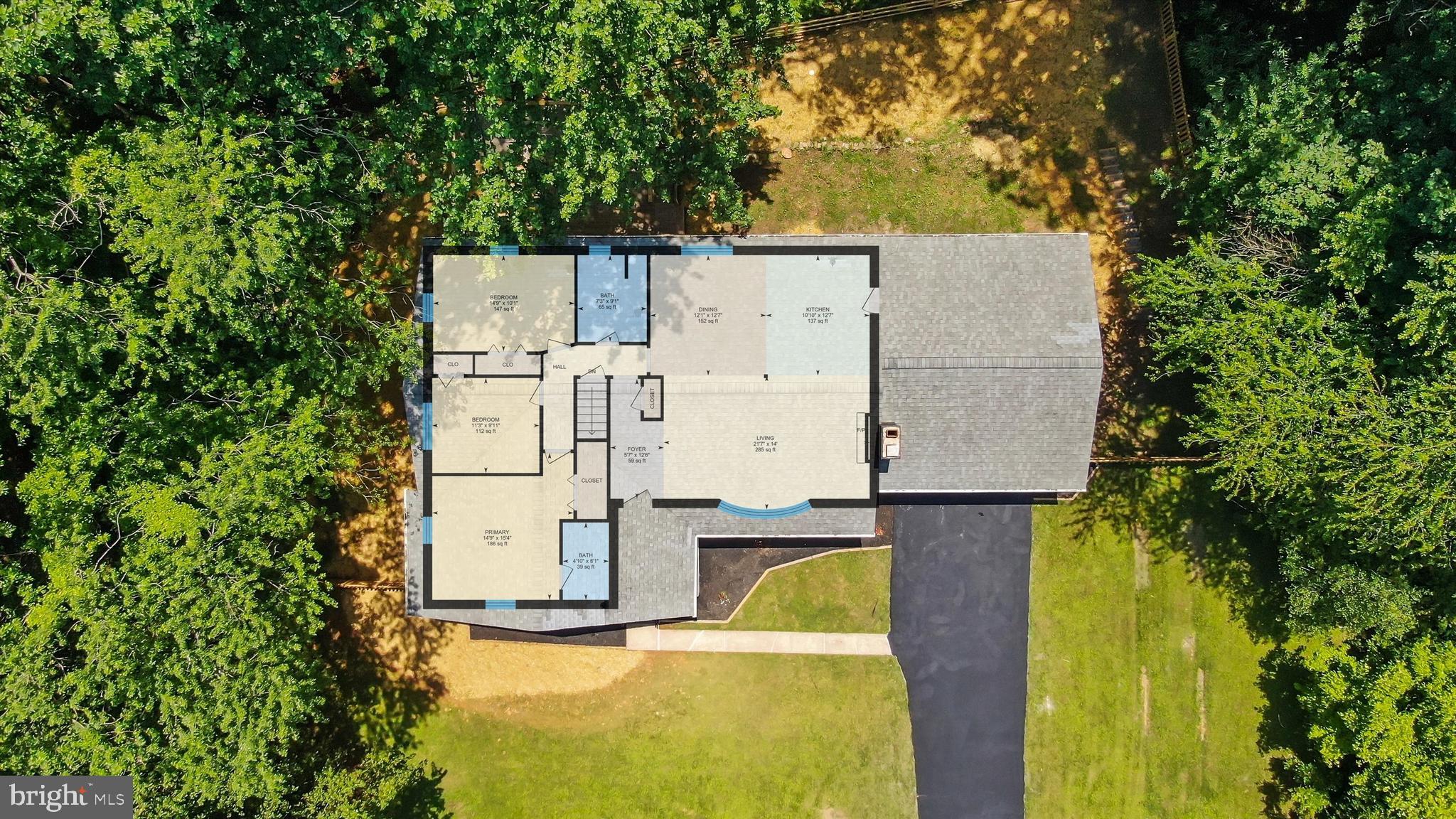1013 Roxleigh Road Baltimore, MD 21286 - Photo 54 of 57 a aerial view of residential house with swimming pool and large trees