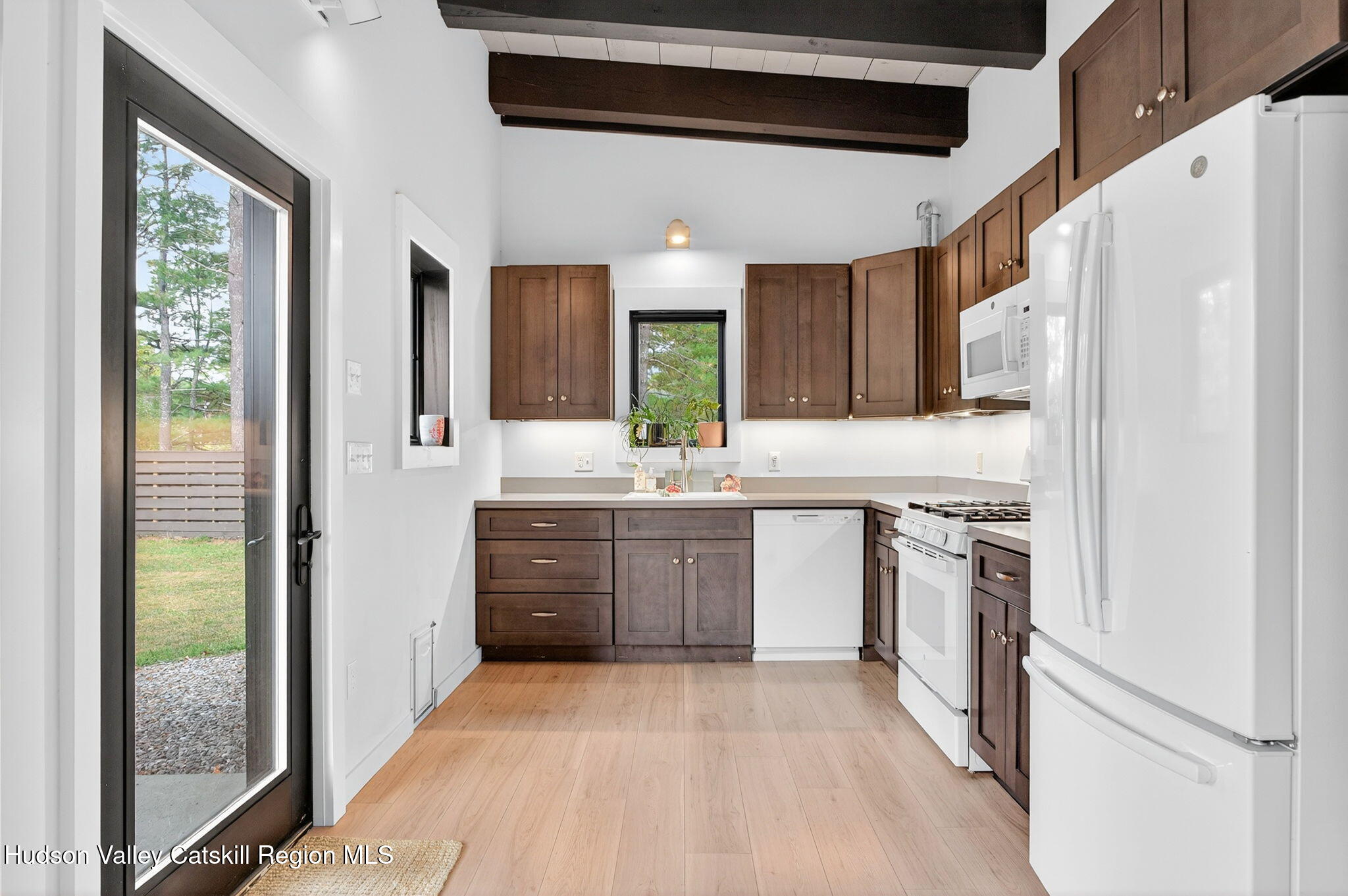 420 Wittenberg Road Mount Tremper, NY 12457 - Photo 13 of 24 a kitchen with granite countertop a refrigerator stove top oven and sink