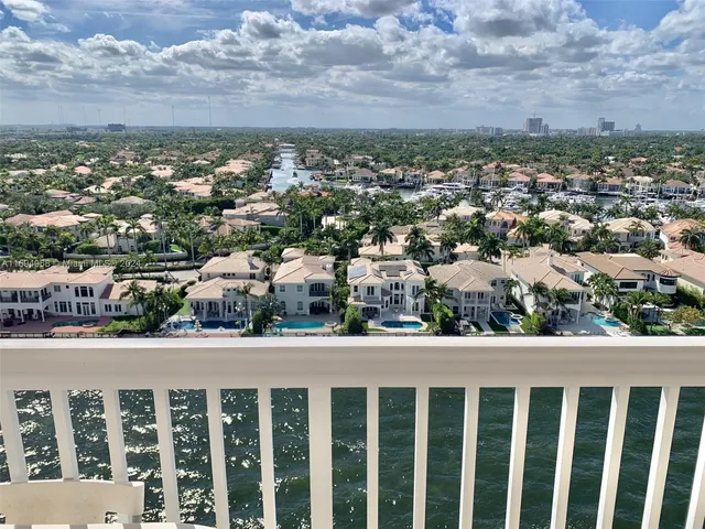 a view of a city from a balcony
