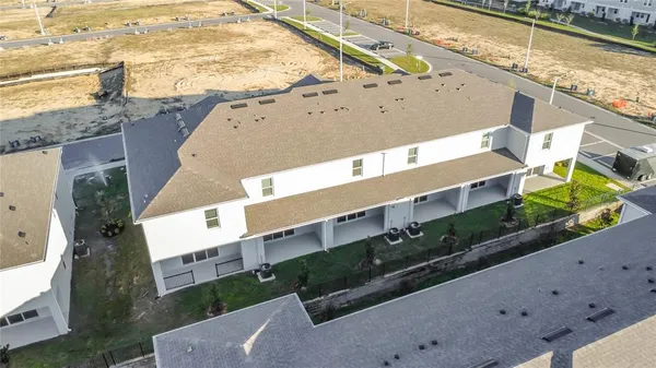 a view of an ocean with a building