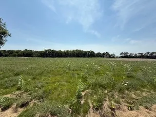 a view of a lake with houses in the back