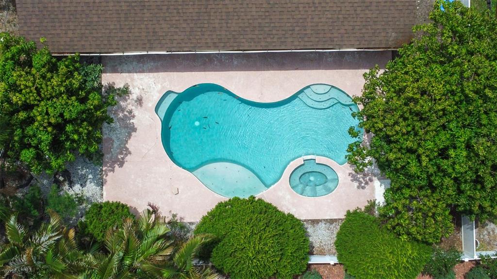 2538 Countryside Pines Drive Clearwater, FL 33761 - Photo 59 of 61 an aerial view of a house with garden space sitting space and swimming pool