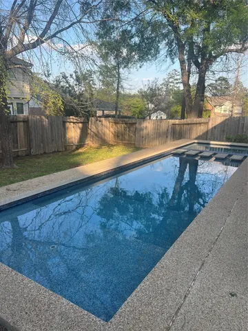 a view of a bench in the roof deck