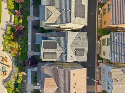 front view of a house with a street