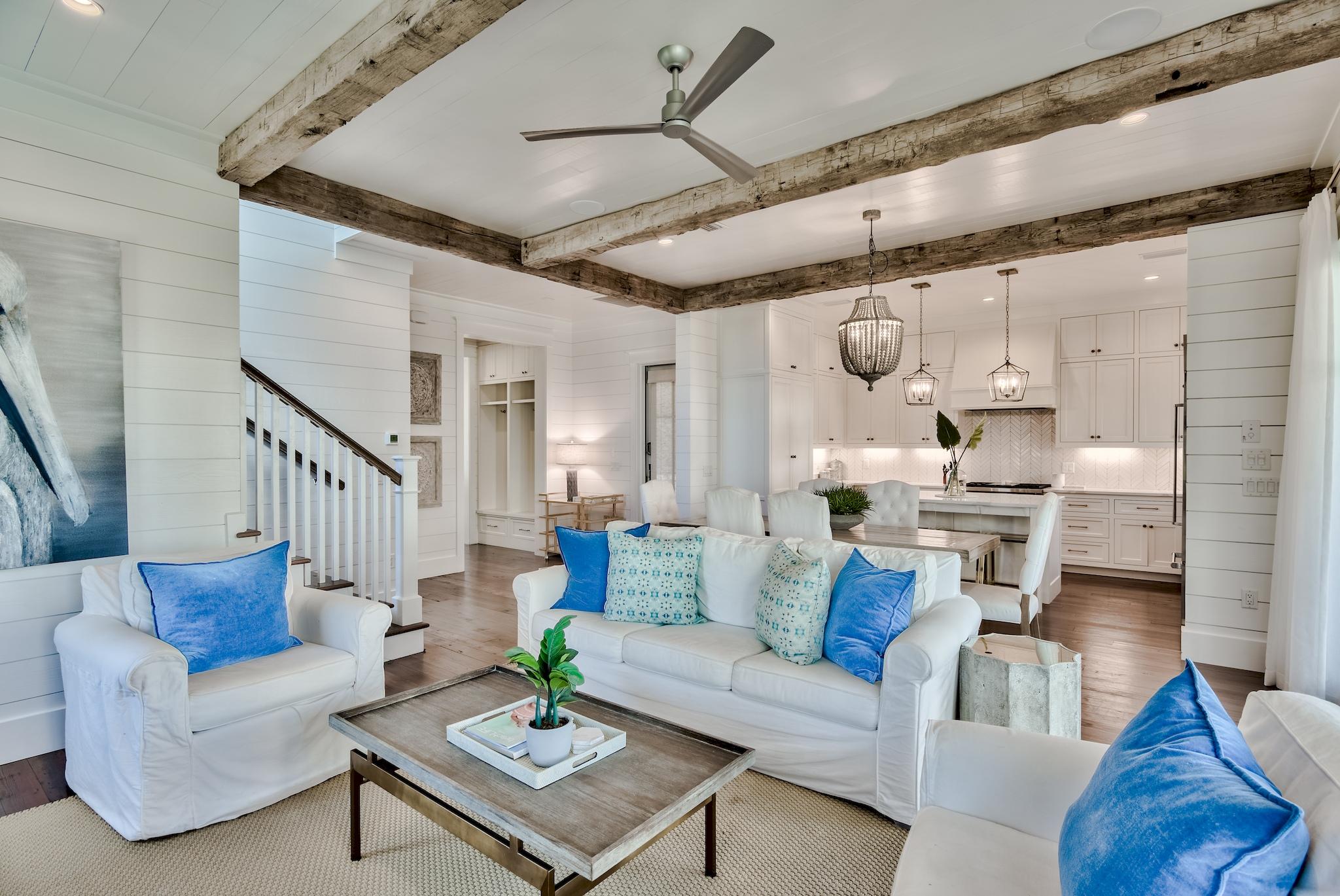17 Patience Ln Inlet Beach Inlet Beach, FL 32461 - Photo 5 of 59 a living room with furniture kitchen view and a chandelier