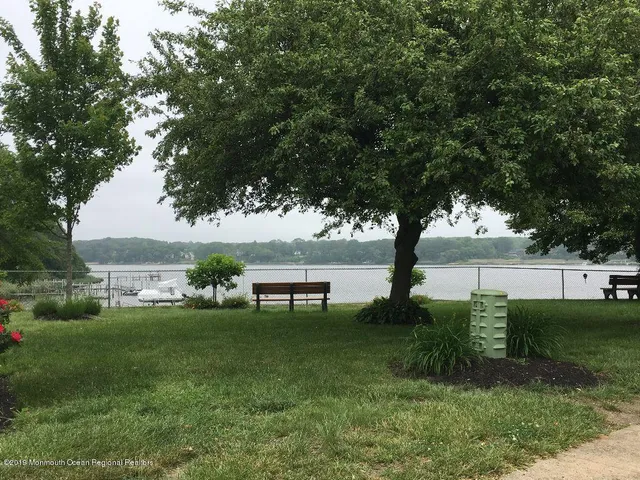 a view of a garden with a bench