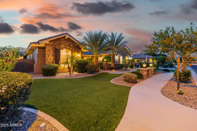 a view of a building with potted plants