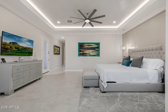 a view of a backyard with sitting area