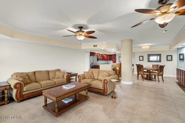 a living room with furniture